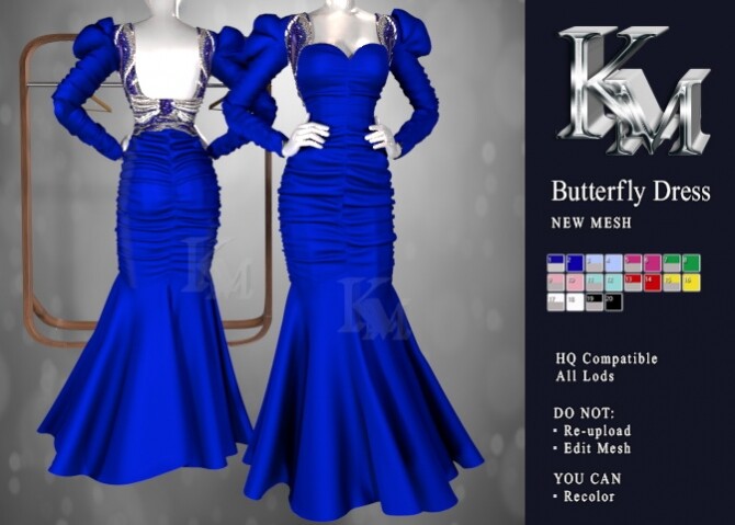 Sims 4 Butterfly Dress at KM