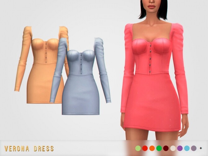 Sims 4 Verona Dress by pixelette at TSR