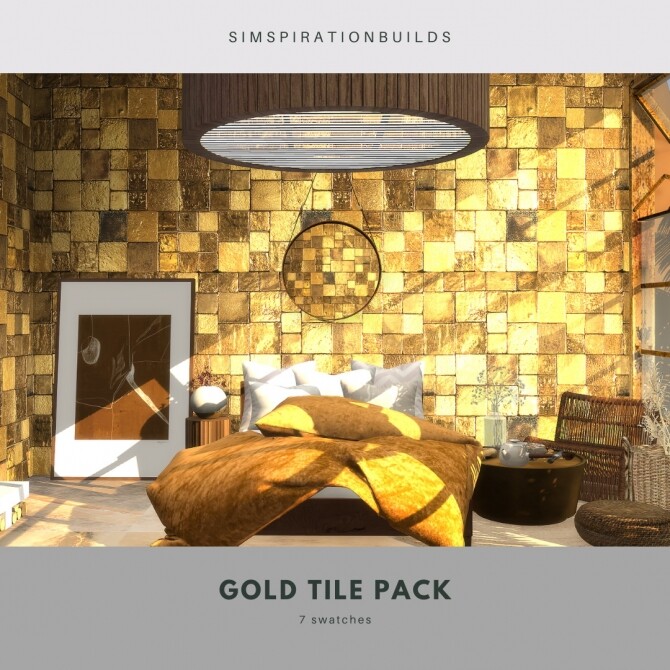 Sims 4 Gold tile pack revamp at Simspiration Builds