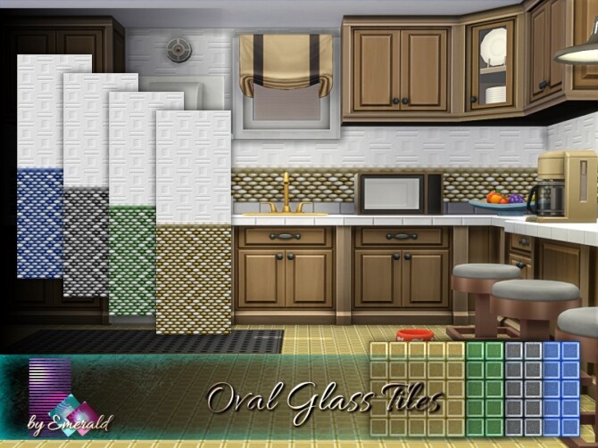 Sims 4 Oval Glass Tiles by emerald at TSR