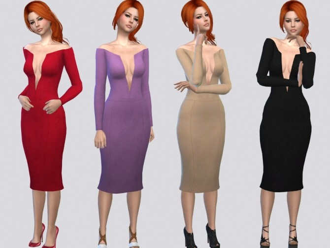 Sims 4 Vera Dress by McLayneSims at TSR