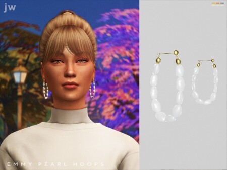 Emmy Pearl Hoops by  jwofles-sims at TSR