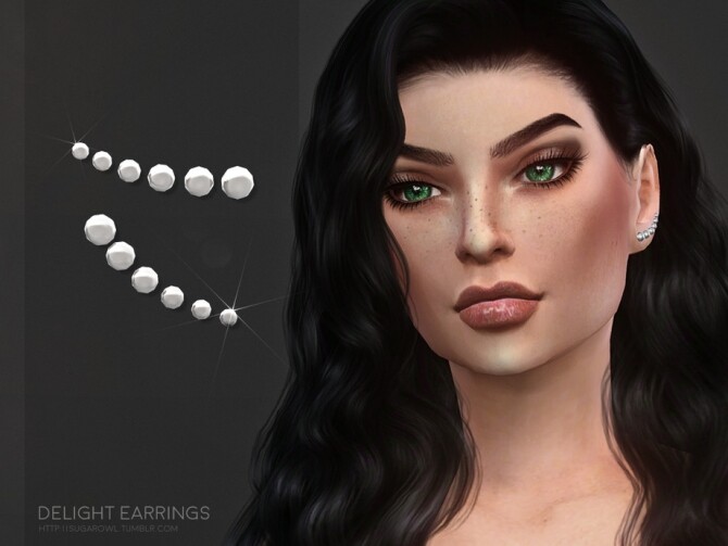 Sims 4 Delight earrings by sugar owl at TSR