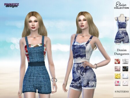 Eloise Denim Dungarees PF121 by Pinkfizzzzz at TSR