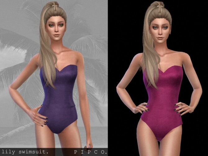Sims 4 Lily swimsuit by Pipco at TSR