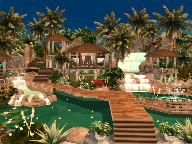Sims 4 Tropical Restaurant No CC by Sarina Sims at TSR