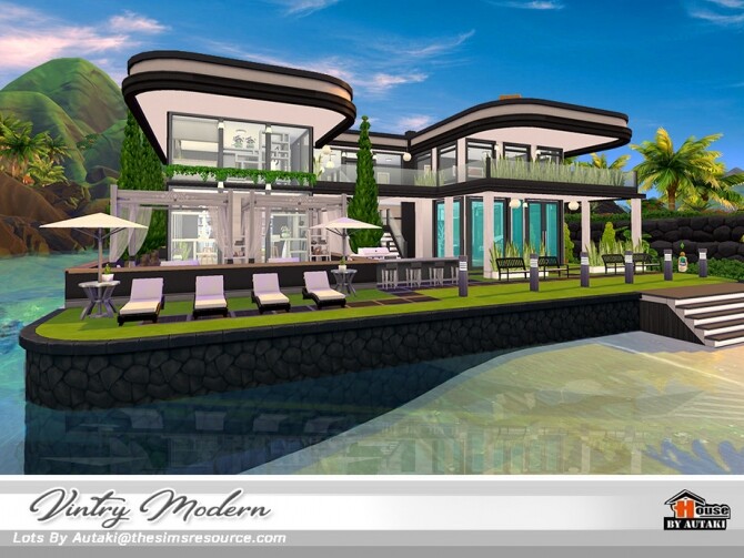 Sims 4 Vintry Modern home by autaki at TSR