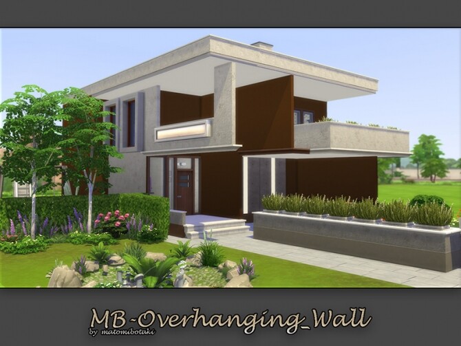 Sims 4 MB Overhanging Wall House by matomibotaki at TSR