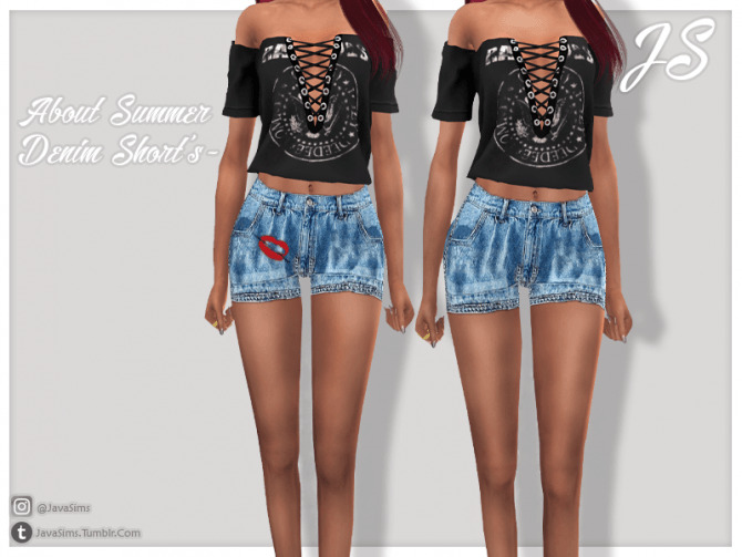 Sims 4 About Summer Denim Shorts by JavaSims at TSR