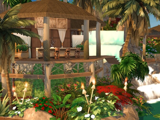 Sims 4 Tropical Restaurant No CC by Sarina Sims at TSR