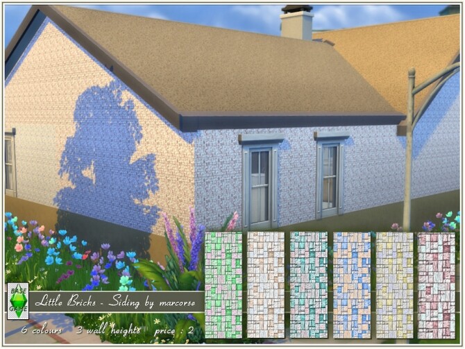 Sims 4 Little Bricks Siding by marcorse at TSR