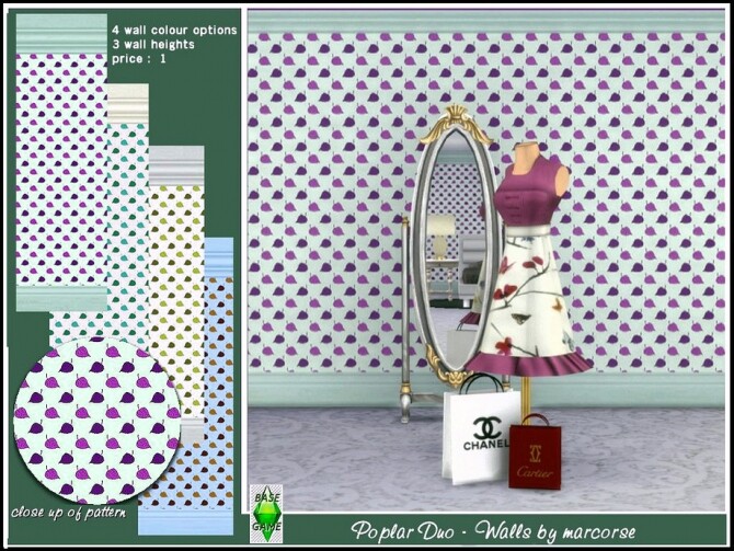 Sims 4 Poplar Duo Walls by marcorse at TSR