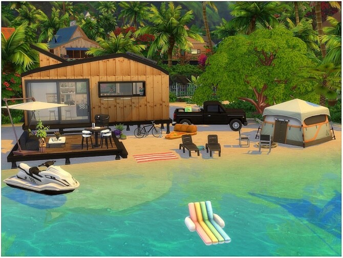 Sims 4 Black Wheel tiny home by lotsbymanal at TSR