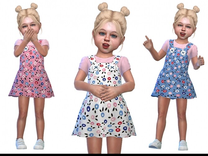 Sims 4 Pinafore dress for Toddler Girls 05 by Little Things at TSR