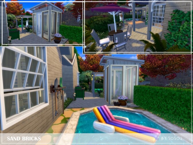 Sims 4 Sand Bricks House by Sosou at TSR