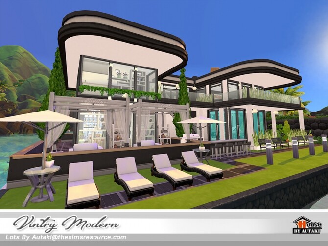 Sims 4 Vintry Modern home by autaki at TSR