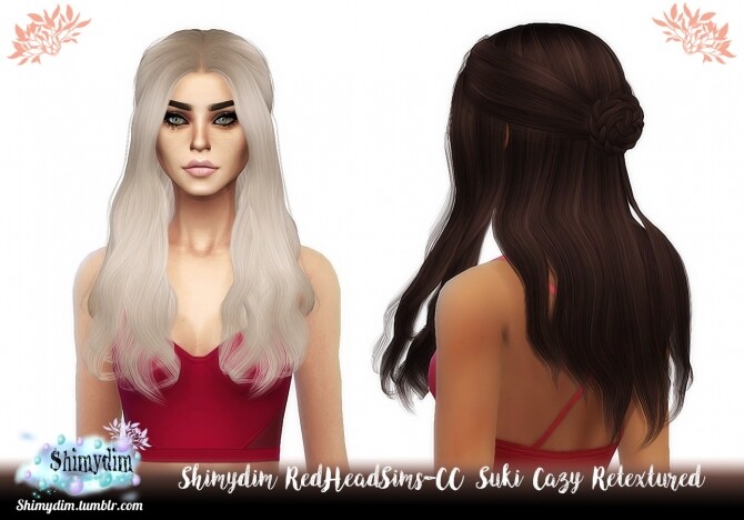 Sims 4 RedHeadSims CC Suki Cazy Hair Retexture at Shimydim Sims