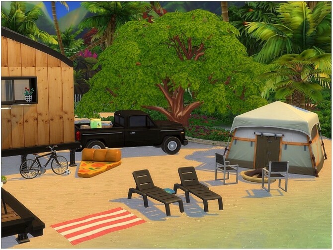 Sims 4 Black Wheel tiny home by lotsbymanal at TSR