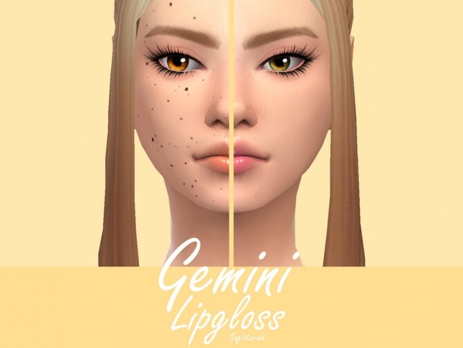 Sims 4 Gemini Lipgloss by Sagittariah at TSR