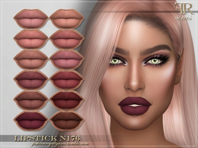 Sims 4 FRS Lipstick N176 by FashionRoyaltySims at TSR