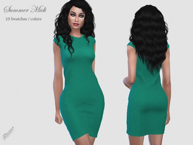 Sims 4 Summer Midi Dress by pizazz at TSR