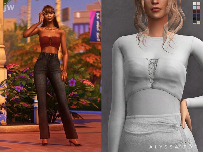 Sims 4 Alyssa top by jwofles sims at TSR