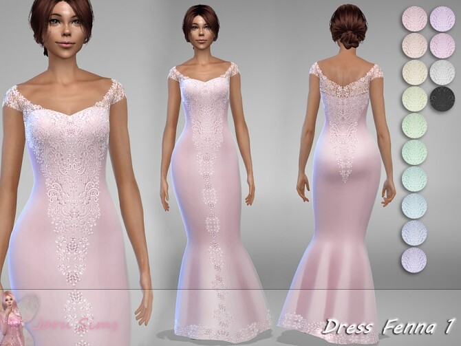 Sims 4 Dress Fenna 1 by Jaru Sims at TSR