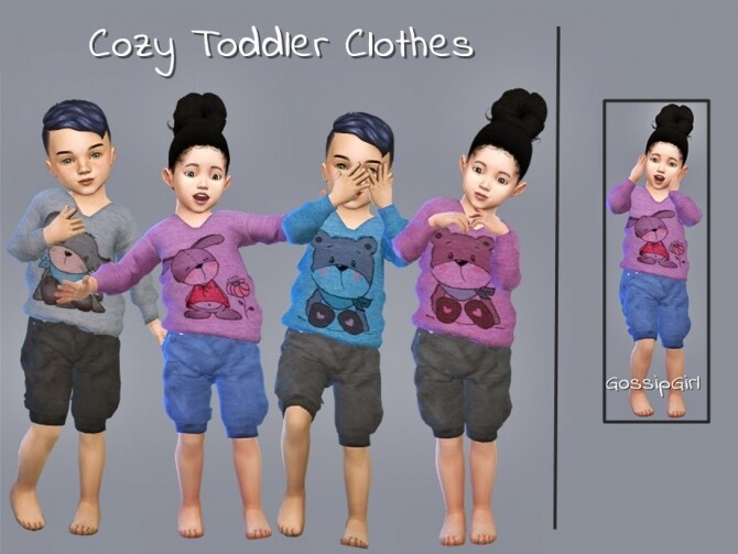 Sims 4 Cozy Toddler Clothes by GossipGirl S4 at TSR