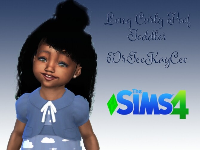 Sims 4 Long Curly Poof Toddler by drteekaycee at TSR
