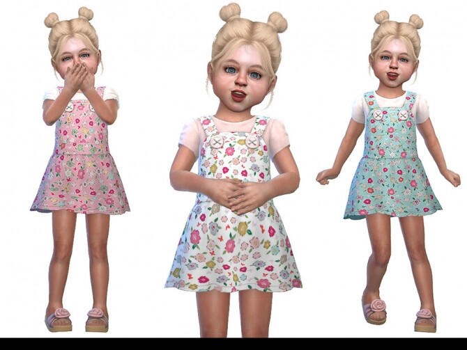 Sims 4 Pinafore Dress for Toddler Girls 03 by Little Things at TSR