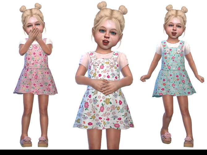 Pinafore Dress for Toddler Girls 03 by Little Things at TSR » Sims 4 ...