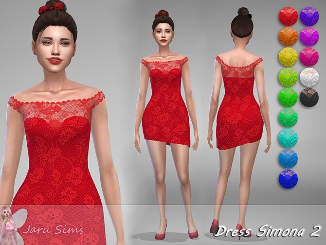 Sims 4 Dress Simona 2 by Jaru Sims at TSR