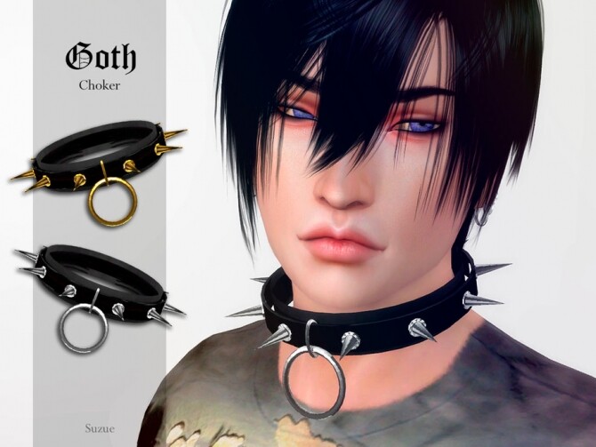 Sims 4 Goth Choker by Suzue at TSR