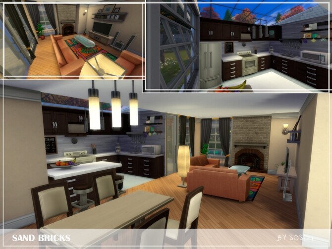 Sims 4 Sand Bricks House by Sosou at TSR