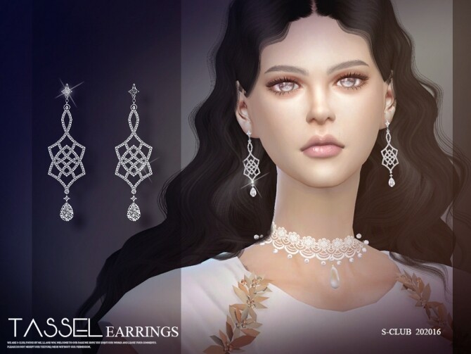 Sims 4 EARRINGS 202016 by S Club LL at TSR