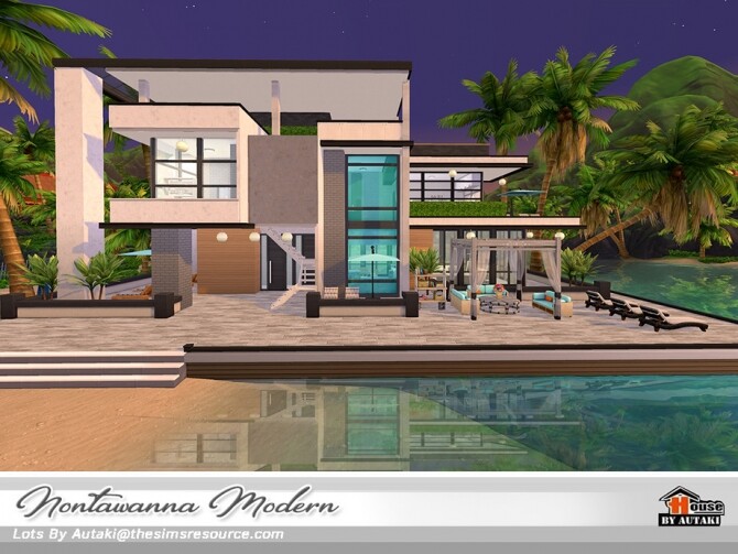 Sims 4 Nontawanna Modern House NoCC by autaki at TSR