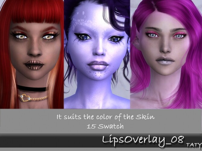 Sims 4 Lips Overlay 08 by tatygagg at TSR