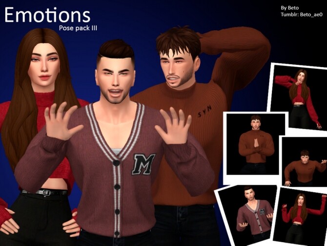 Sims 4 Emotions III Pose pack by Beto ae0 at TSR
