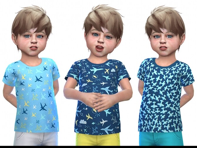 Sims 4 T shirt for Toddler Boys 01 by Little Things at TSR