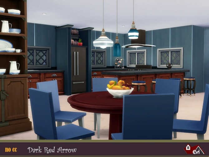 Sims 4 Dark Red Arrow Home by evi at TSR