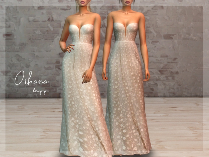 Oihana wedding dress by laupipi at TSR » Sims 4 Updates