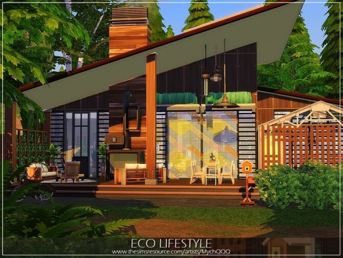 Sims 4 Eco Lifestyle Home by MychQQQ at TSR