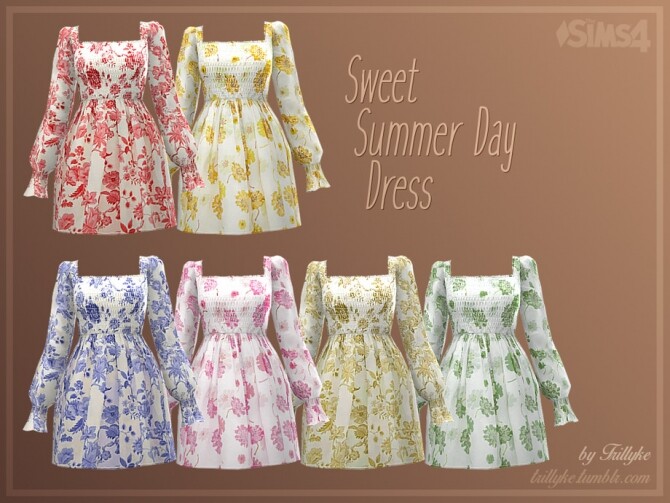 Sims 4 Sweet Summer Day Dress by Trillyke at TSR