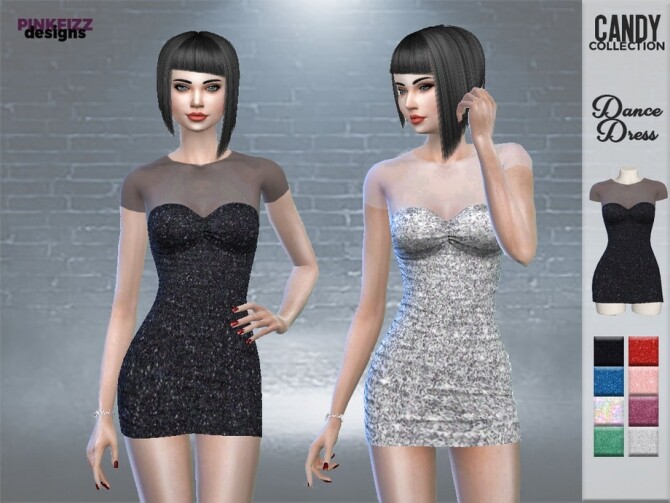 Sims 4 Candy Dance Dress PF120 by Pinkfizzzzz at TSR