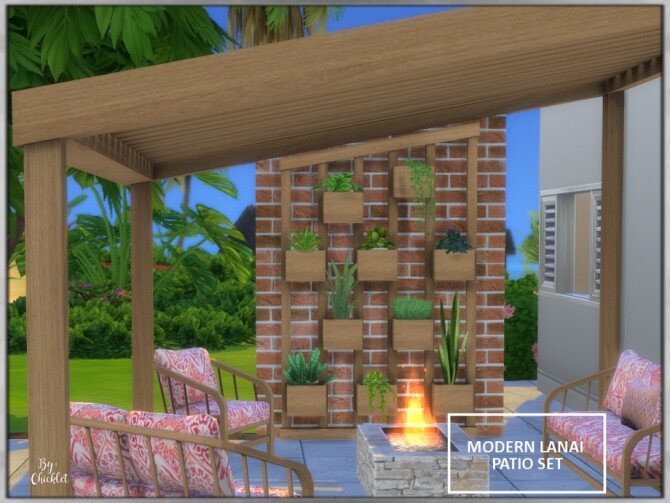 Sims 4 Modern Lanai Patio Set by Chicklet at TSR