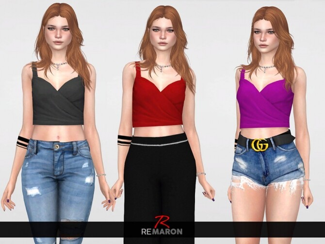 Sims 4 Romantic Top for Women 01 by remaron at TSR