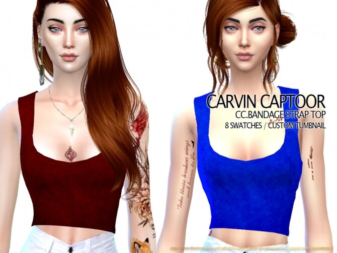 Sims 4 Bandage strap top by carvin captoor at TSR