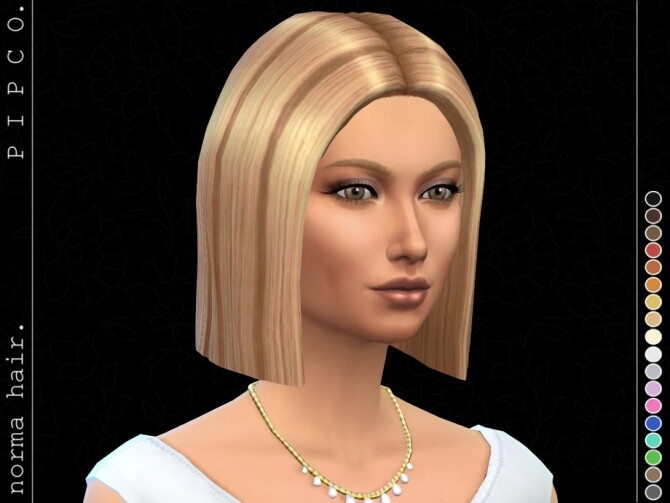 Sims 4 Norma hair by pipco at TSR