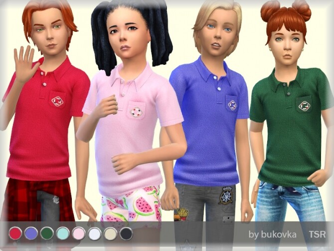 Sims 4 Shirt Polo by bukovka at TSR