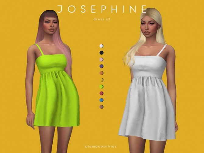 Sims 4 JOSEPHINE dress v2 by Plumbobs n Fries at TSR